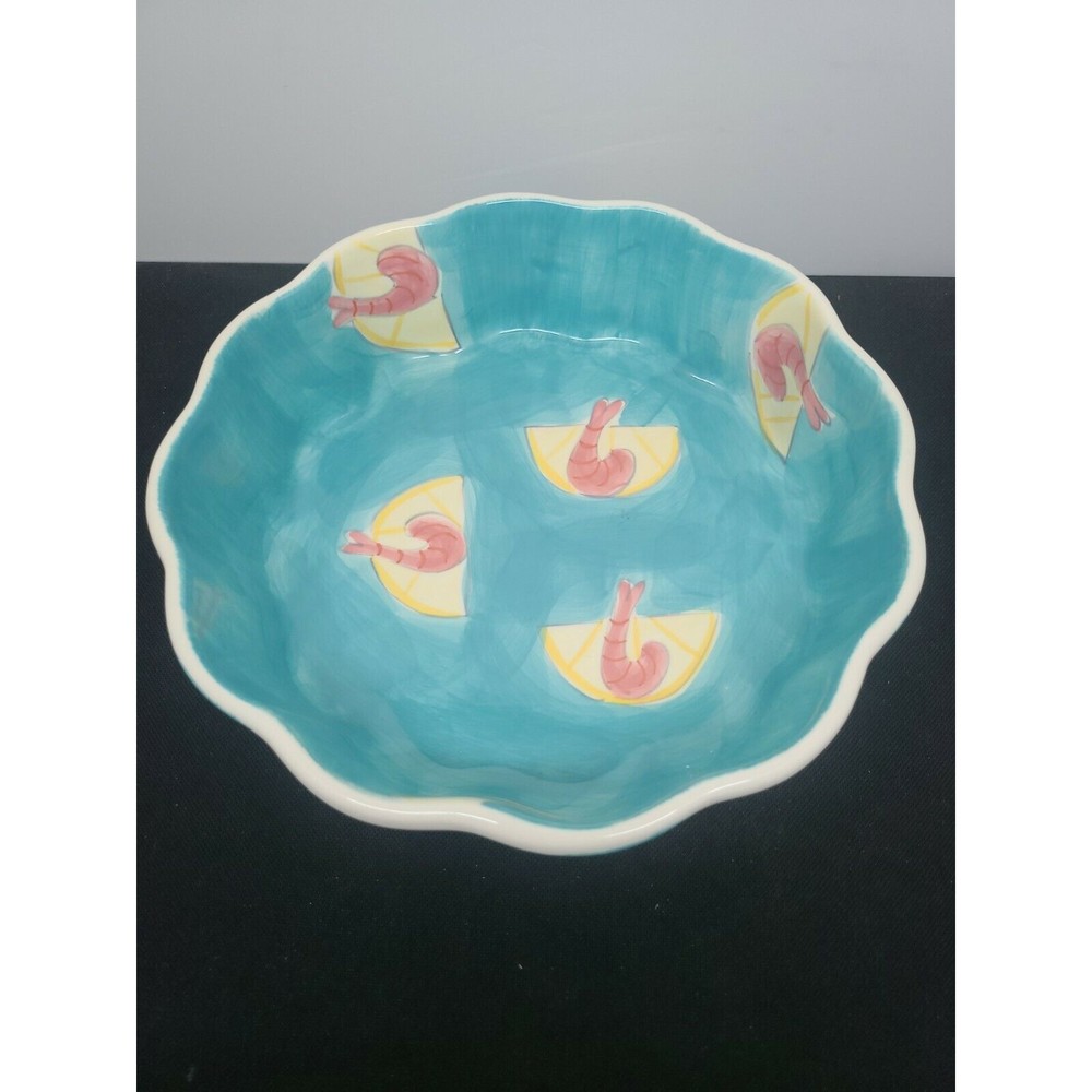 Magnolia Porcelain Shrimp Bowl by Emily West Beautiful and Colorful VGC